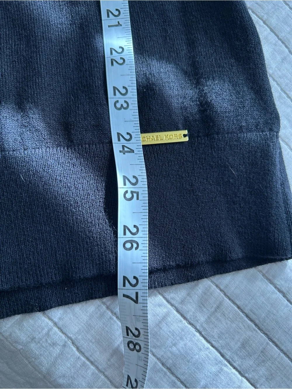 Michael Kors, Y2k black cotton fold over ribbed sweater top long sleeve S
